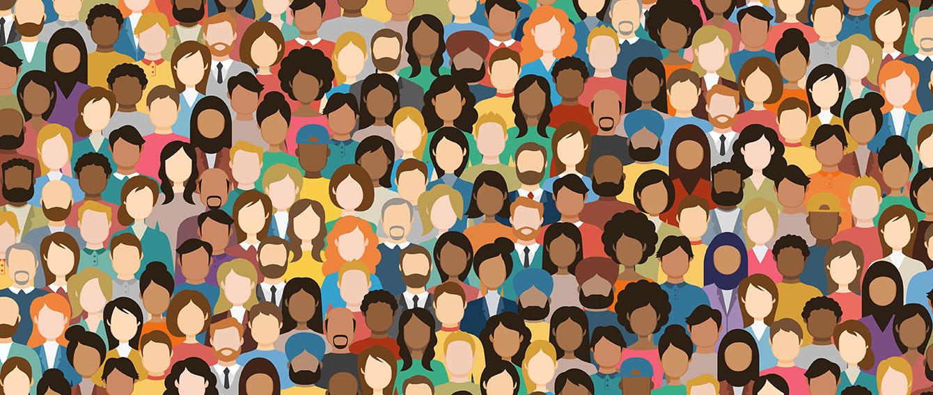 Grafica con insieme di persone